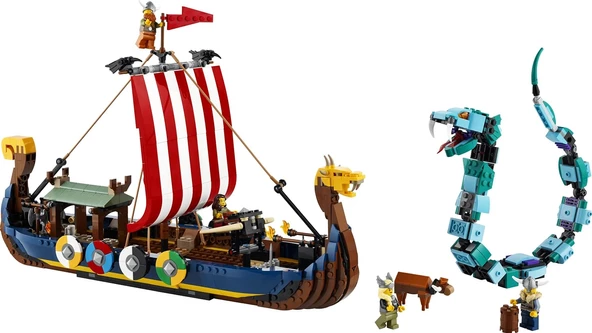 Lego 31132 Creator, 3in1 Viking Gemisi & Midgard Yılanı - 2