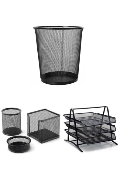 Ofis Seti Çöp Kovası Kalemlik Küpnotluk Kırtasiyelik - 2