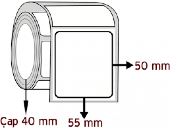50X55 BARKOD ETİKETİ 500 SARIM YAN YANA 2 Lİ