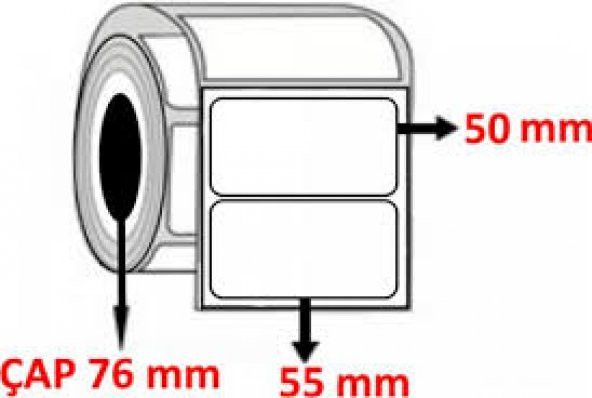 50X55 BARKOD ETİKETİ 500 SARIM YAN YANA 2 Lİ - 5