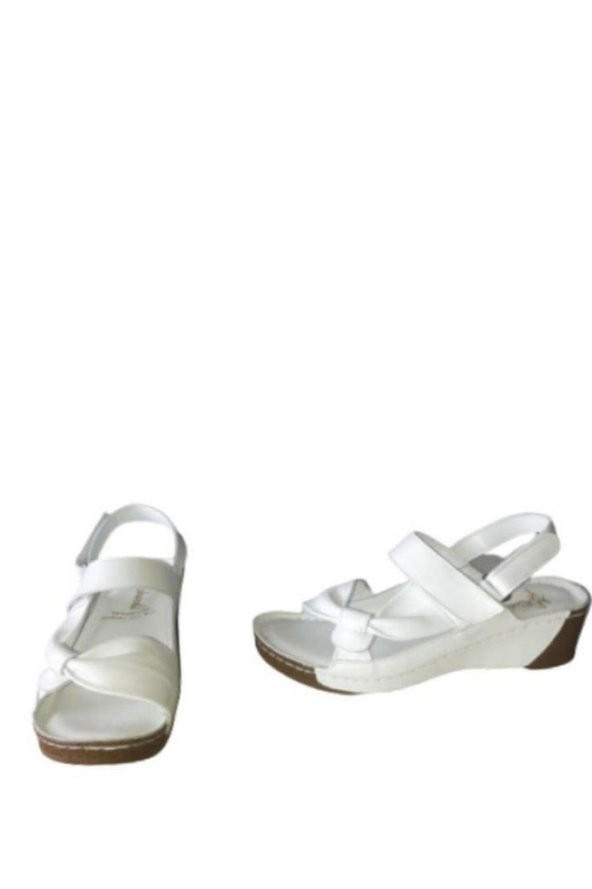 Rekardi Kadın 121 Anatomik  100 Deri El Yapımı Atölye Dolgu Topuk Sandalet - 2