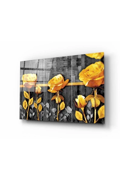 Çiçek Dekoratif ve Modern Cam Tablo
