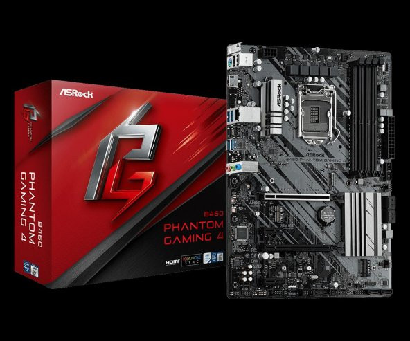 ASRock B460 Phantom Gaming 4 LGA 1200 Intel B460 SATA 6Gb/s ATX Intel Anakart
