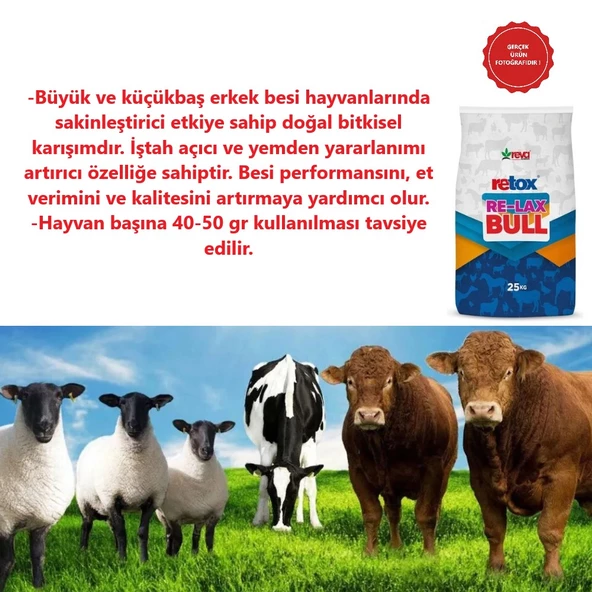 Retox Relax Bull Hayvan Sakinleştirici-İştah Açıcı Yem Katkı-20 Kg - 2