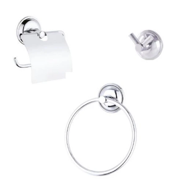 Pisa 3lü Banyo Aksesuar Seti Krom