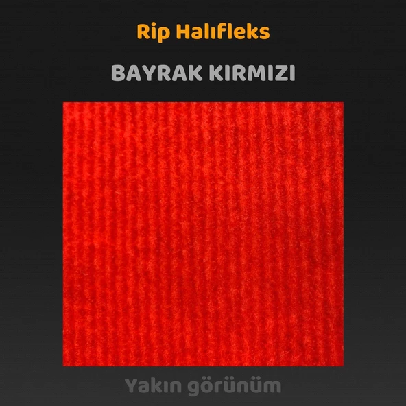 Beylini Halıfleks Zemin Yer Kaplama 3 mm Kalınlığında Rip Halı Duvardan Duvara Halıflex Organizasyon Davet Kırmızı - 2