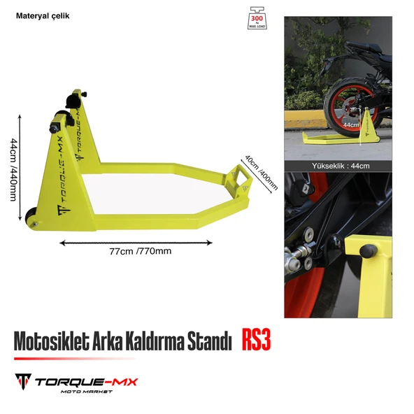 Torque-MX Maşadan Arka Kaldırma Standı RS3 Sarı - Resim 4