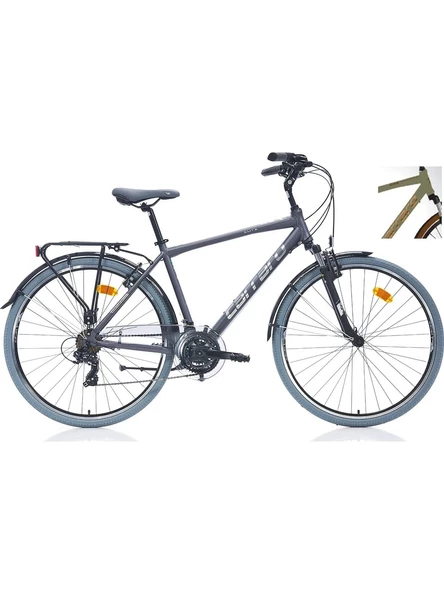 Carraro Elite 704 V Fren 21 Vites 28 Jant Şehir Bisikleti Metalik Açık Yeşil Kahve Bakır 52 Kadro