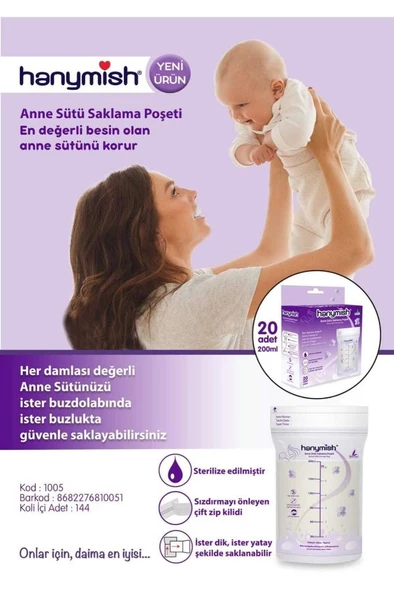Süt Saklama Poşeti 20 Adet 200 Ml Kilitli Kapak - 3