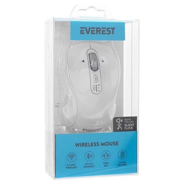 Everest ETERNAL Usb Beyaz 2.4Ghz Kablosuz Mouse - 2