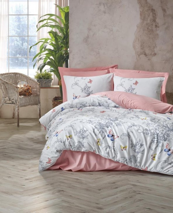 Cotton Box Ranforce Nevresim Takımı Çift Kişilik Cathi Somon
