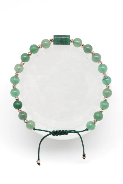 Aventurin Doğal Taş Makrome Örme Bileklik Küre Kesim ürün görseli