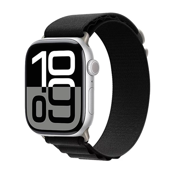 Apple Watch 10 46mm Hasır Kordon Naylon Örgülü (KRD-74)