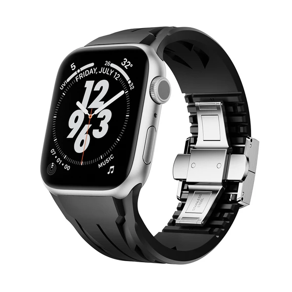 Apple Watch 10 46mm Metal Tokalı Silikon Kordon (KRD-127)