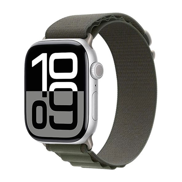 Apple Watch 10 42mm Hasır Kordon Naylon Örgülü (KRD-74)