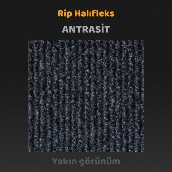 Beylini Halıfleks Zemin Yer Kaplama 3 mm Kalınlığında Rip Halı Duvardan Duvara Halıflex Organizasyon Davet Antrasit - 2