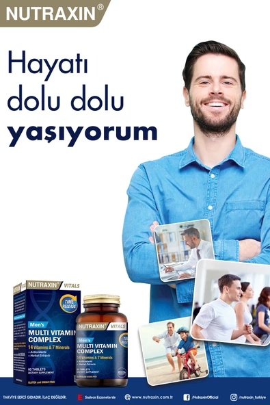 Nutraxin Men's Multi Vitamin Ve Mineraller Içeren Complex Takviye Gıda 60 Tablet - Resim 4