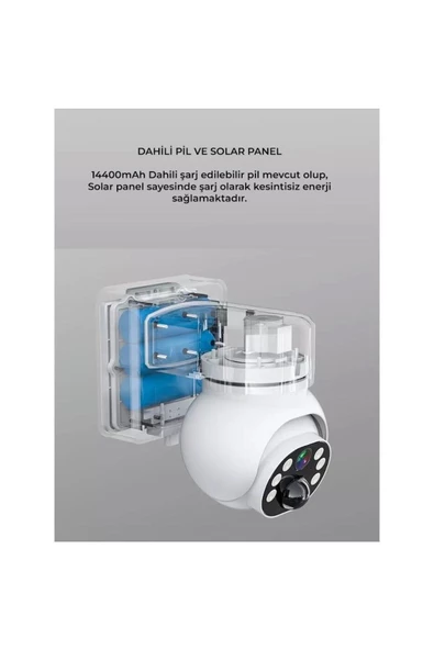 Uranium ANP-PT4015BS4G-B 4mp 3.6 mm Lens 4g/lte 15 mt Ir + 15 mt Beyaz LED Çift Yönlü Konuşma IP65 Solar Kamera - 5