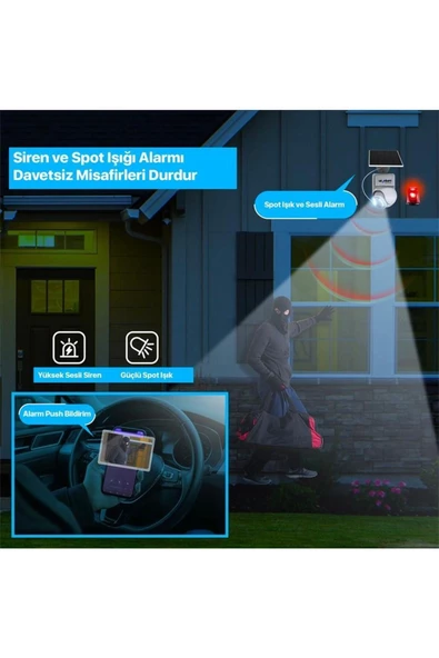 Uranium ANP-PT4015BS4G-B 4mp 3.6 mm Lens 4g/lte 15 mt Ir + 15 mt Beyaz LED Çift Yönlü Konuşma IP65 Solar Kamera - 2