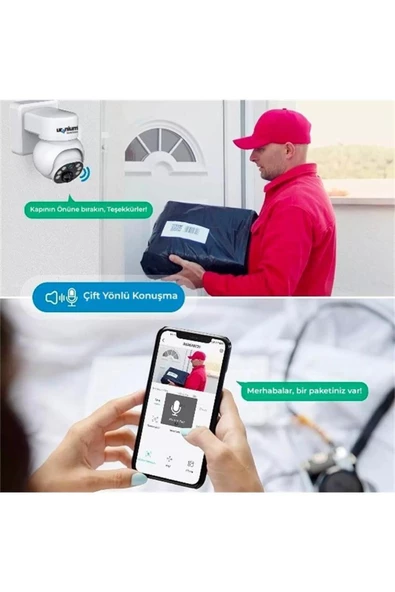 Uranium ANP-PT4015BS4G-B 4mp 3.6 mm Lens 4g/lte 15 mt Ir + 15 mt Beyaz LED Çift Yönlü Konuşma IP65 Solar Kamera - 3