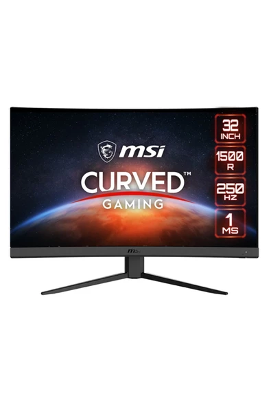 MSI G32c4x 31.5" Curved 1500r Va 1920x1980 Fhd 16:9 250hz 1ms Freesync Premıum Gamıng Monıtor