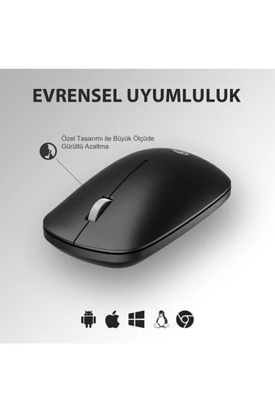 Lecoo Ws214 Kablosuz 1200dpı 3 Tuşlu Optik Mouse Siyah - 2