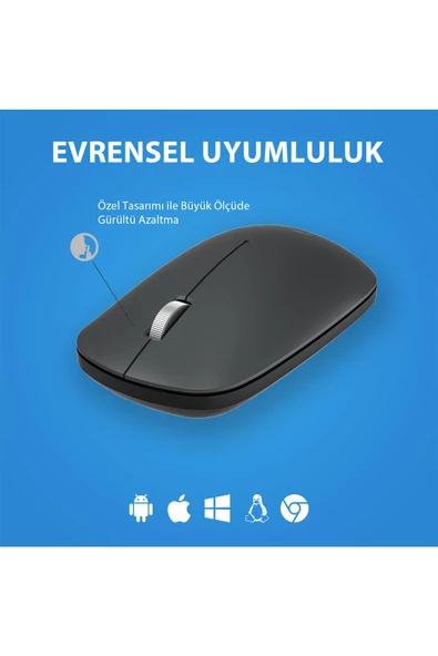 Lecoo Ws214 Kablosuz 1200dpı 3 Tuşlu Optik Mouse Gri - 2