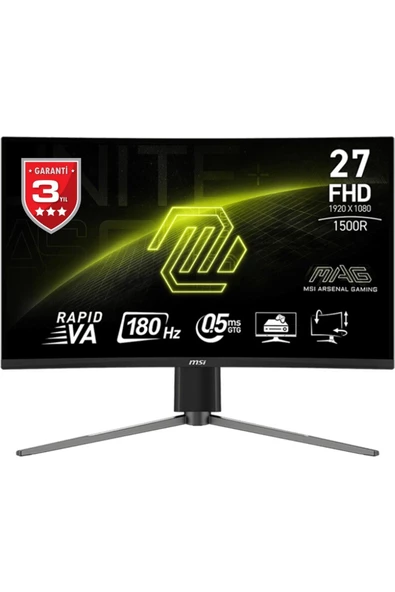 MSI 27" MAG 27C6PF 1920x1080 (FHD) 16:9 CURVE 1500R RAPID VA 180HZ 0.5MS (GTG) ADAPTIVE-SYNC GAMING MONITOR