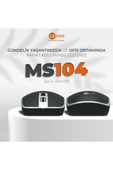 Lecoo Ms104 1600dpı 4 Tuşlu Usb Kablolu Optik Mouse Siyah - 6