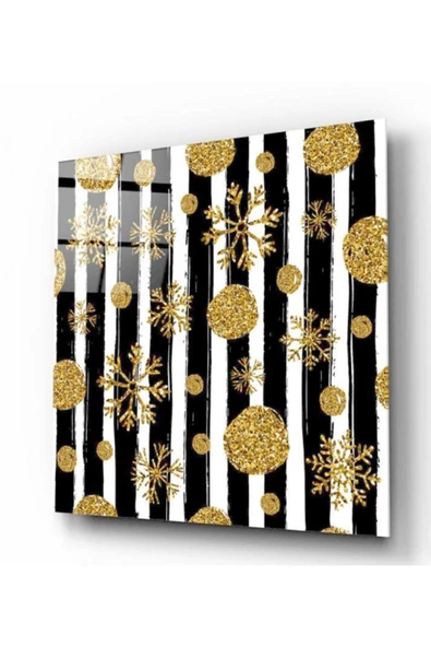 Gold Desen Dekoratif ve Modern Cam Tablo ürün görseli