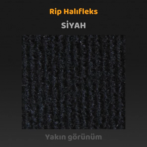 Beylini Halıfleks Zemin Yer Kaplama 3 mm Kalınlığında Rip Halı Duvardan Duvara Halıflex Organizasyon Davet Siyah - 2