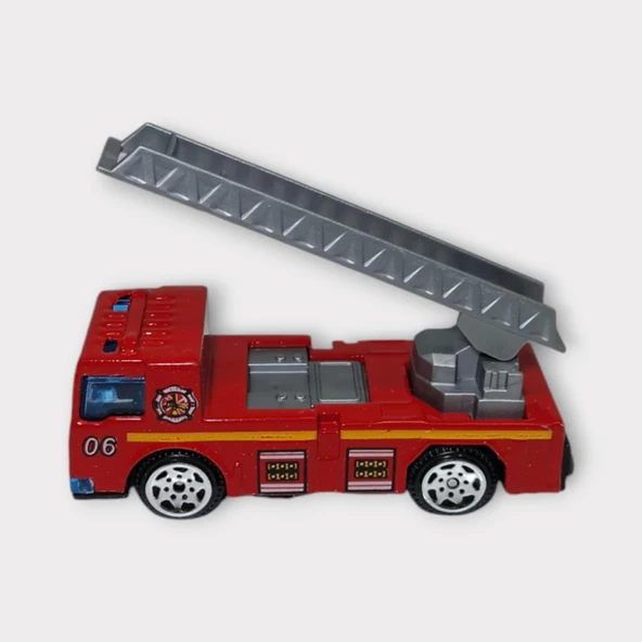 Küçük Metal İtfaiye Araçları 7 Cm - Merdivenli - Resim 2