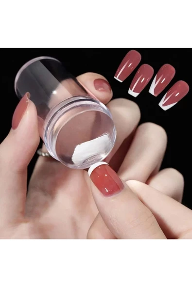 Yenigeldi Silikon Oje Şekillendiricisi, Tırnak Süs Damgalama Aleti, French Nail Stamper - 2