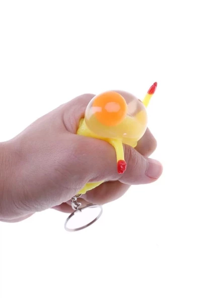 Yenigeldi Squishy Yumurtlayan Tavuk Anahtarlık Çanta Ve Cüzdan Süsü Hediyelik - 2
