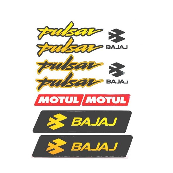 Bajaj Pulsar Sticker (Etiket) Seti Sarı A4 Boyut