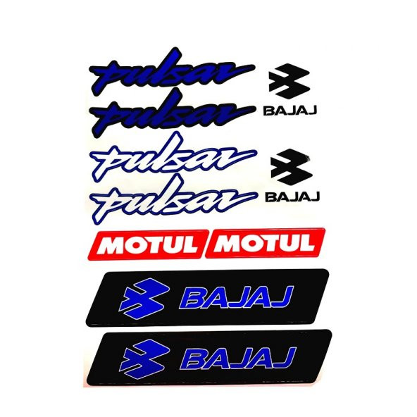 Bajaj Pulsar Sticker (Etiket) Seti Mavi A4 Boyut