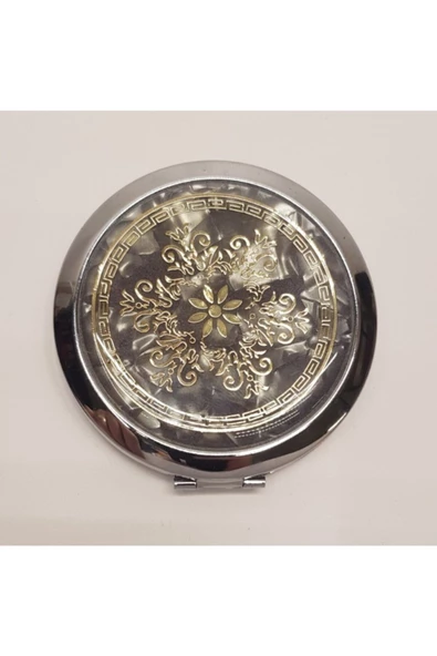 freeshopxl Yuvarlak Cep Aynası, Makyaj Cep Aynası, Kapaklı Cep Aynası, Büyüteçli Cep Aynası, Metal Kapaklı Cep