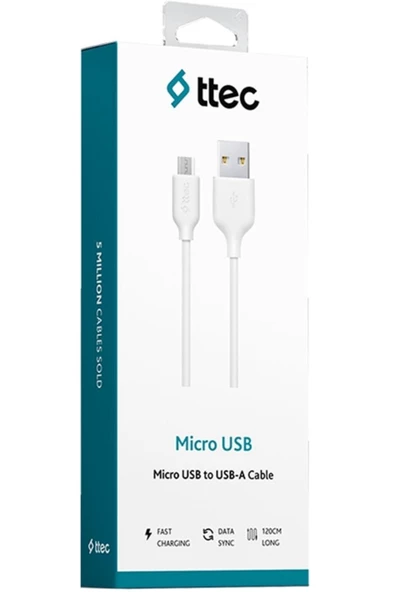 Ttech : Ttec Micro Usb Kablosu Beyaz 2dk7530b