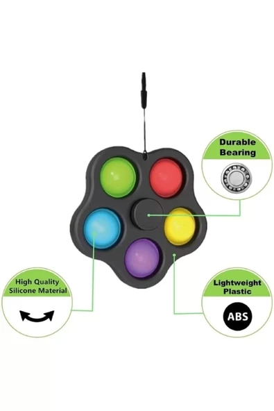 Yenigeldi Ipli Pop-it Stres Çarkı, Duyusal Stres Çarkı, Renkli Pop-it Stres Çarkı, Fidget Duyusal Oyuncaklar - 3