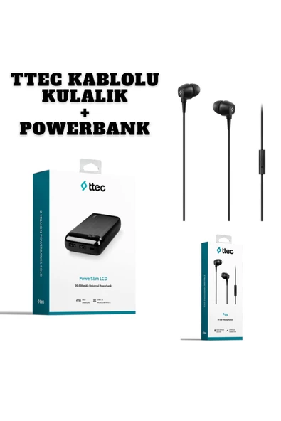 Ttec PowerSlim LCD 20.000 mAh Taşınabilir Şarj Aleti Powerbank USB-C 2BB184S + 2KMM13 TTEC KULAKLIK - 5