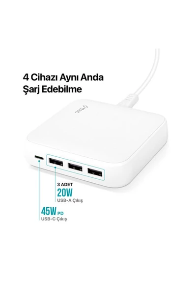 Ttec Smartcharger Quattro Gan 65W Pd Seyahat Hızlı Şarj Aleti USB-C + 3 USB-A MacBook, iPhone uyumlu - 4