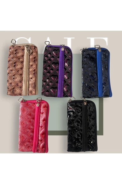 Yenigeldi 1 Adet 2 Bölmeli Para Kart Cüzdanı Anahtarlık ( 8 cm *13 cm)