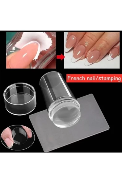 Yenigeldi Silikon Oje Şekillendiricisi, Tırnak Süs Damgalama Aleti, French Nail Stamper - 3