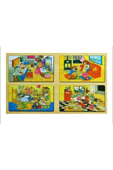 Yenigeldi 12x4 Parça Ahşap Yapboz, Organik Yapboz, Eğitici Oyuncak - 2