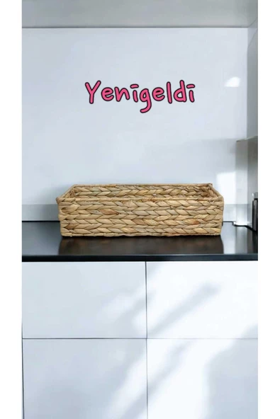 Yenigeldi (Y:9-G:16-U:38 CM) 1 Adet Hasır Sepet Banyo Dekor Ofis Çekmece Düzenleyici Yen2400331
