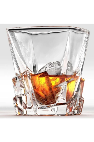 Yenigeldi 1 Adet İskoç El Yapımı Kurşunsuz Kristal Cam Viski, Şarap, Kokteyl, Bourbon, Sunum Bardağı 300 ml