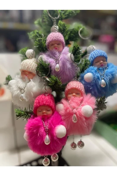 Yenigeldi Bebek Anahtarlık, Peluş Anahtarlık, Sevimli Anahtarlık Bebek Peluş Anahtarlık beyaz peluş hediyelik