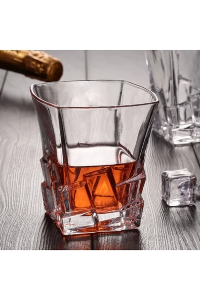 Yenigeldi 1 Adet İskoç El Yapımı Kurşunsuz Kristal Cam Viski, Şarap, Kokteyl, Bourbon, Sunum Bardağı 300 ml - 2