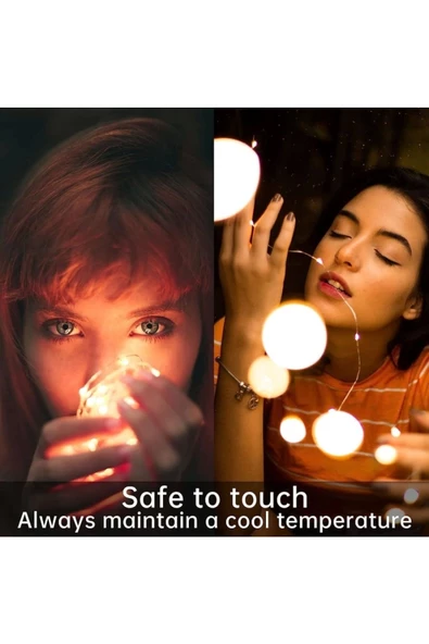 Yenigeldi Su Geçirmez Led Peri Işık Pilli Çalışan Gün Işığı Dizili Işıklar 3 metre - 2