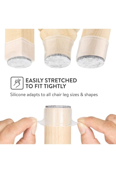 Yenigeldi 8 Adet ( 2cm - 2,5 Cm ) Silikon Masa Sandalye Pabuç Kaydırmaz Zemin Koruyucu - 3